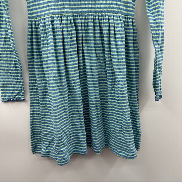 J. Crew Crewcuts Blue & Green Striped Long Sleeve Pullover Mini Dress Sz‎ 12 NEW - Picture 3 of 9